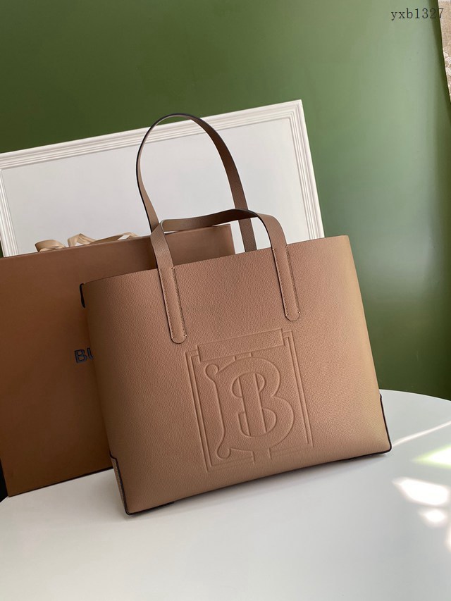 Burberry專門店新款塗層牛皮手拎肩背tote包 巴寶莉男士托特包購物袋 yxb1327