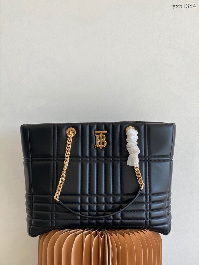 Burberry專門店新款羔羊皮絎縫購物袋 巴寶莉鏈條雙肩帶肩背女包 yxb1384