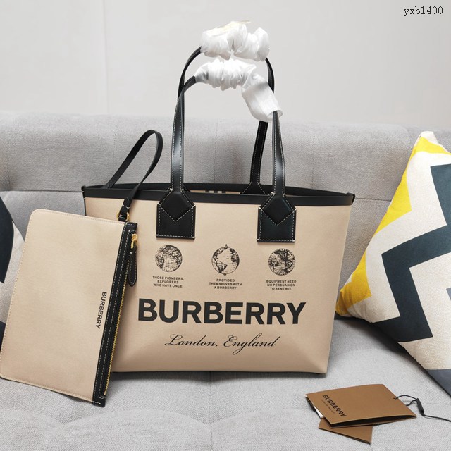 Burberry專門店新款小號托特包 巴寶莉棉質帆布手提購物袋 yxb1400