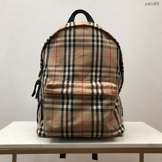 Burberry專門店新款尼龍雙肩包 巴寶莉Vintage復古格紋男女雙肩背包 yxb1408