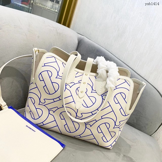 Burberry專門店新款帆布購物袋 巴寶莉棉質帆布手提托特包 yxb1414
