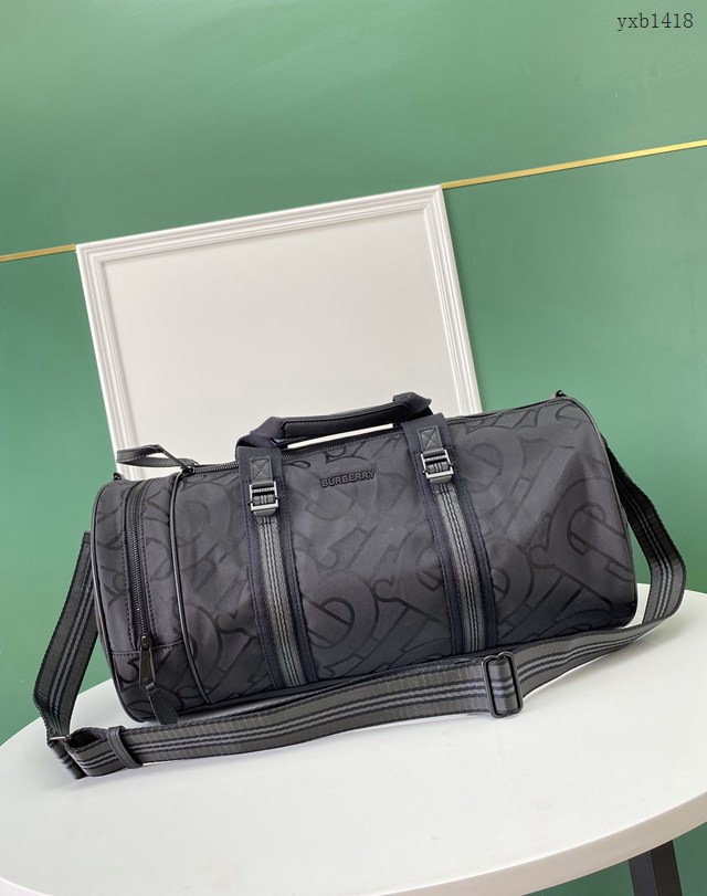 Burberry專門店新款旅行袋Thomas專屬標識提花單肩挎背包 巴寶莉The Barrel巴瑞爾包 yxb1418