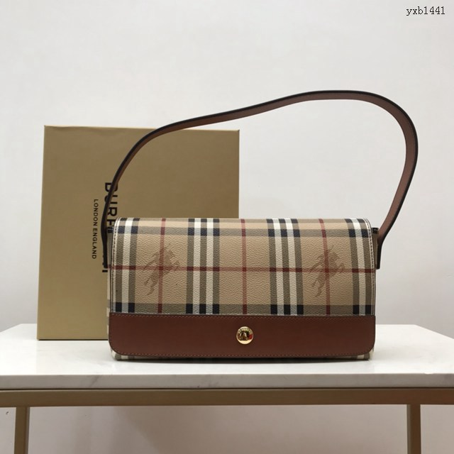 Burberry專門店新款中古vintage法棍腋下包 巴寶莉肩背女包 yxb1441
