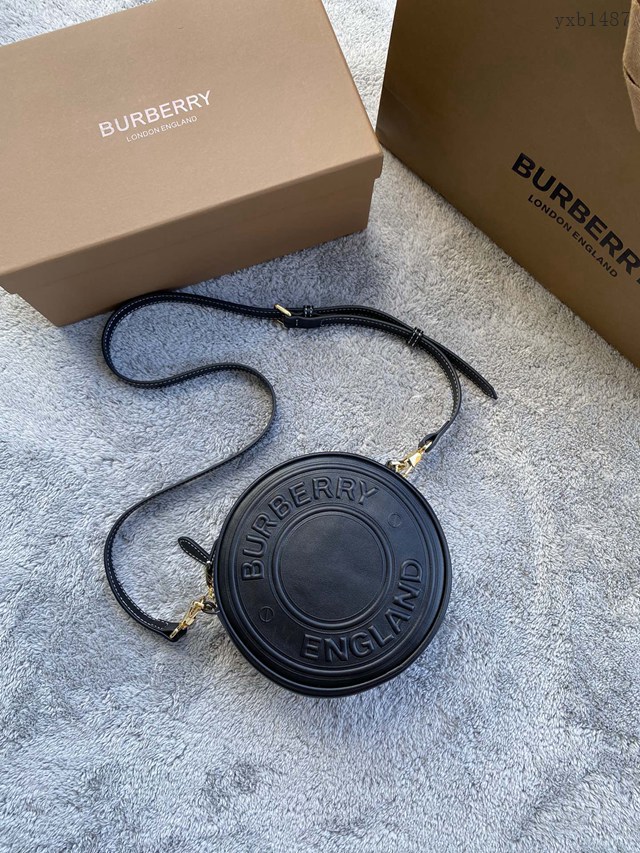 Burberry專門店新款圓形Louise圓餅路易絲包 巴寶莉鞣制皮革女士斜挎小圓形包 yxb1487