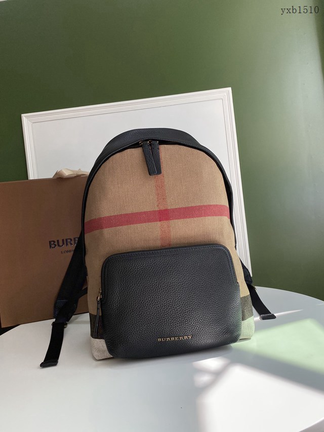Burberry專門店新款Canvas格紋雙肩包 巴寶莉男士雙肩背包 yxb1510