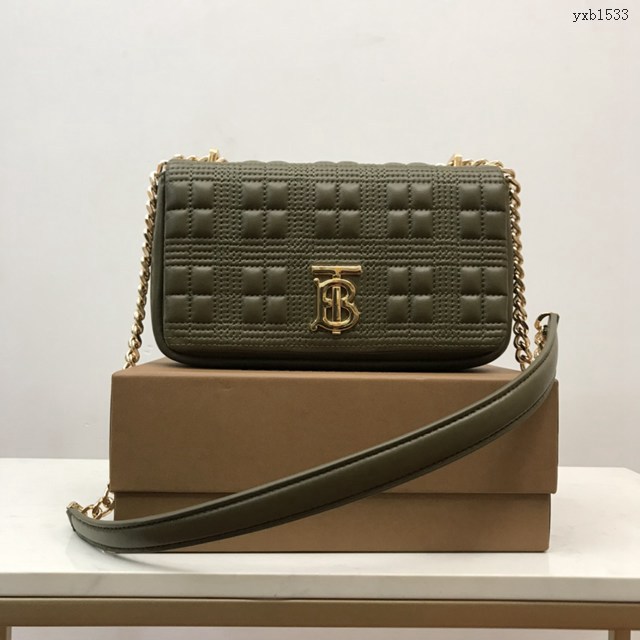 Burberry專門店新款羊皮小號TB蘿拉包 巴寶莉絎縫品牌格紋鏈條單肩挎背女包 yxb1533