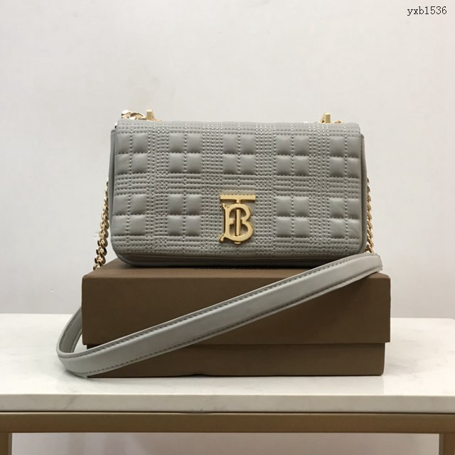 Burberry專門店新款羊皮小號TB蘿拉包 巴寶莉絎縫品牌格紋鏈條單肩挎背女包 yxb1536