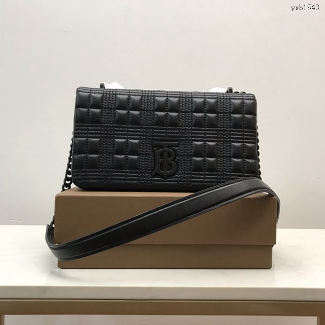 Burberry專門店新款羊皮小號TB蘿拉包 巴寶莉絎縫品牌格紋鏈條單肩挎背女包 yxb1543