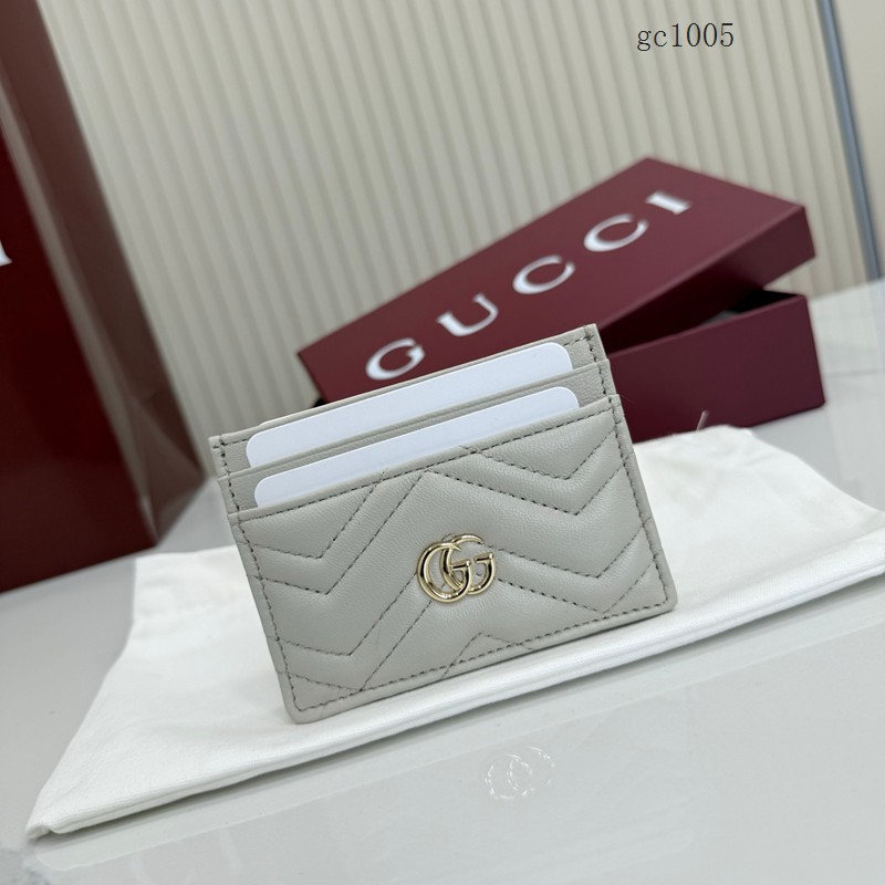 Gucci專櫃2026新款絎縫V型納帕羊皮革卡包 古馳Marmont女士卡套名片夾 443127 gc1005