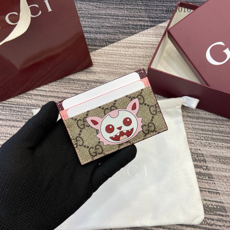 Gucci專櫃經典老花超薄名片夾 古馳Besties卡通女士卡包 855373 gc1016