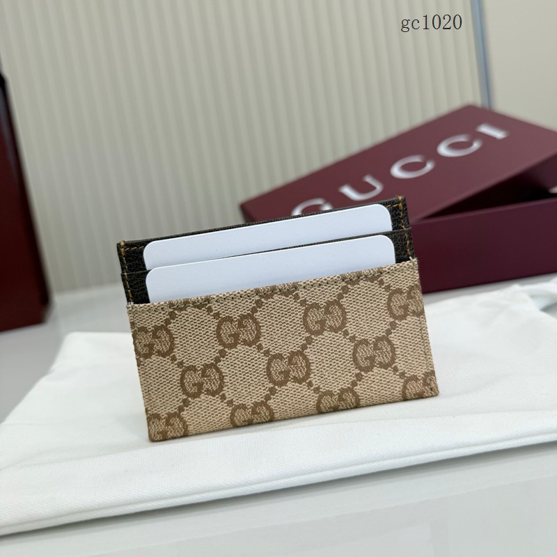Gucci專櫃2026新款GG塗層帆布卡包 古馳Essence男女卡夾名片夾 A002F2 gc1020