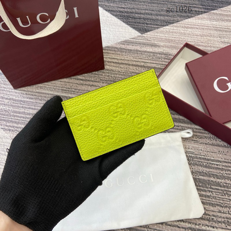 Gucci專櫃2026新款粒面牛皮革卡包 古馳Imprint男女卡夾名片夾 835151 gc1026
