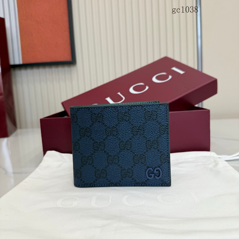 Gucci專櫃2026新款雙折短款錢包 古馳雙G壓花男士錢包錢夾 768243 gc1038