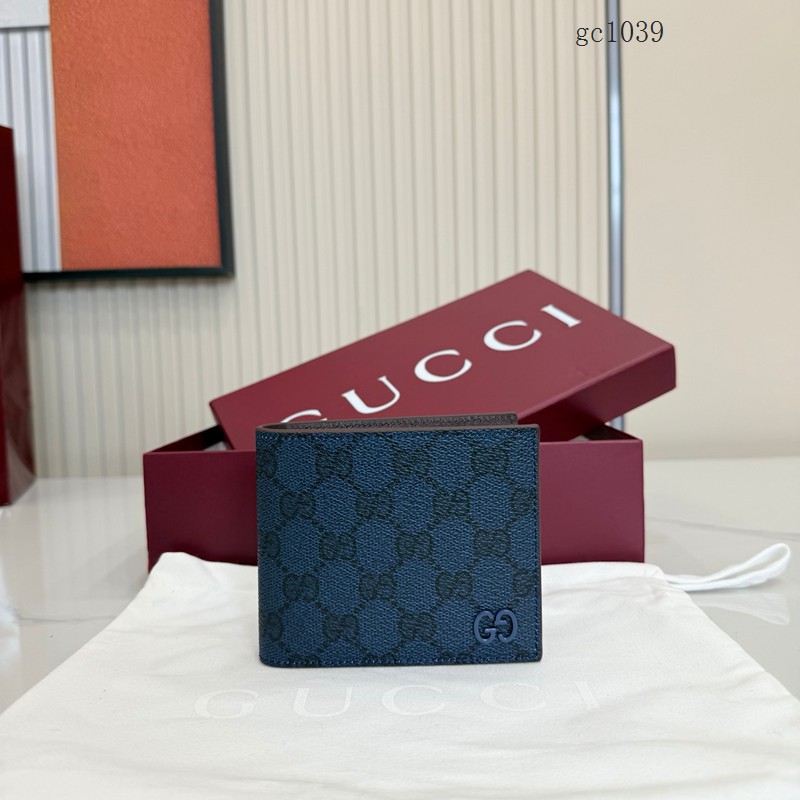 Gucci專櫃2026新款雙折短款錢包 古馳雙G壓花男士錢包錢夾 768243 gc1039