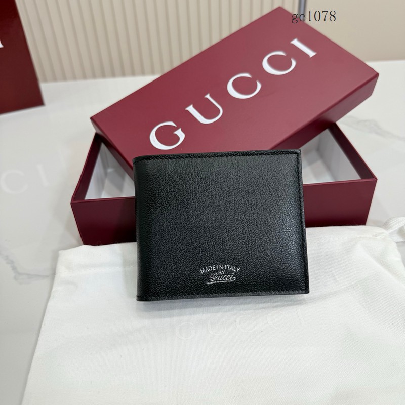 Gucci專櫃2026新款燙金雙折錢夾 古馳Lira系列全皮對折男士錢包 867325  gc1078