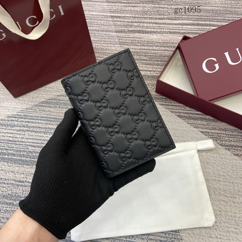 Gucci專櫃2026新款男女短款雙折錢夾 古馳Emblem系列雙G印花對折錢包 850184 gc1095