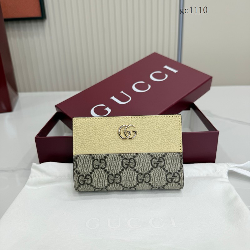Gucci專櫃2026新款拼接女士拉鏈錢包 古馳Marmont系列按扣拼色錢夾卡夾 772328 gc1110