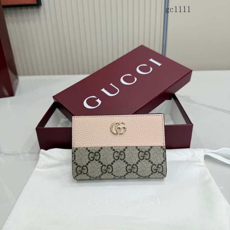 Gucci專櫃2026新款拼接女士拉鏈錢包 古馳Marmont系列按扣拼色錢夾卡夾 772328 gc1111