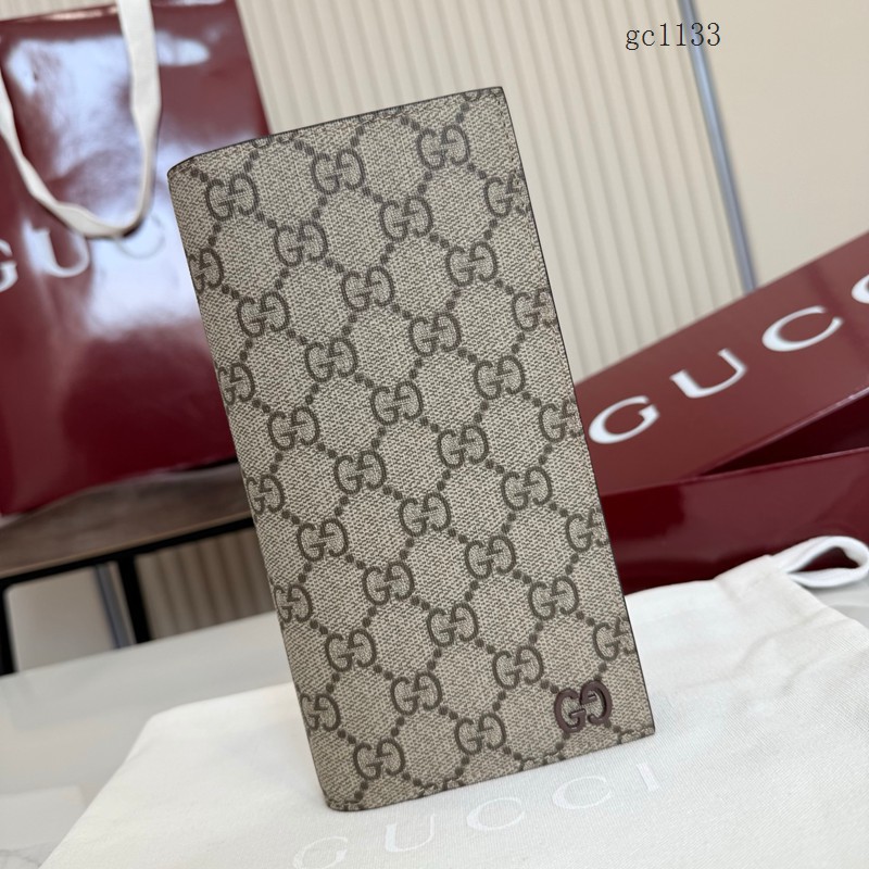 Gucci專櫃2026新款雙G陶瓷對折錢包 古馳男士全皮長款錢夾 856563 gc1133