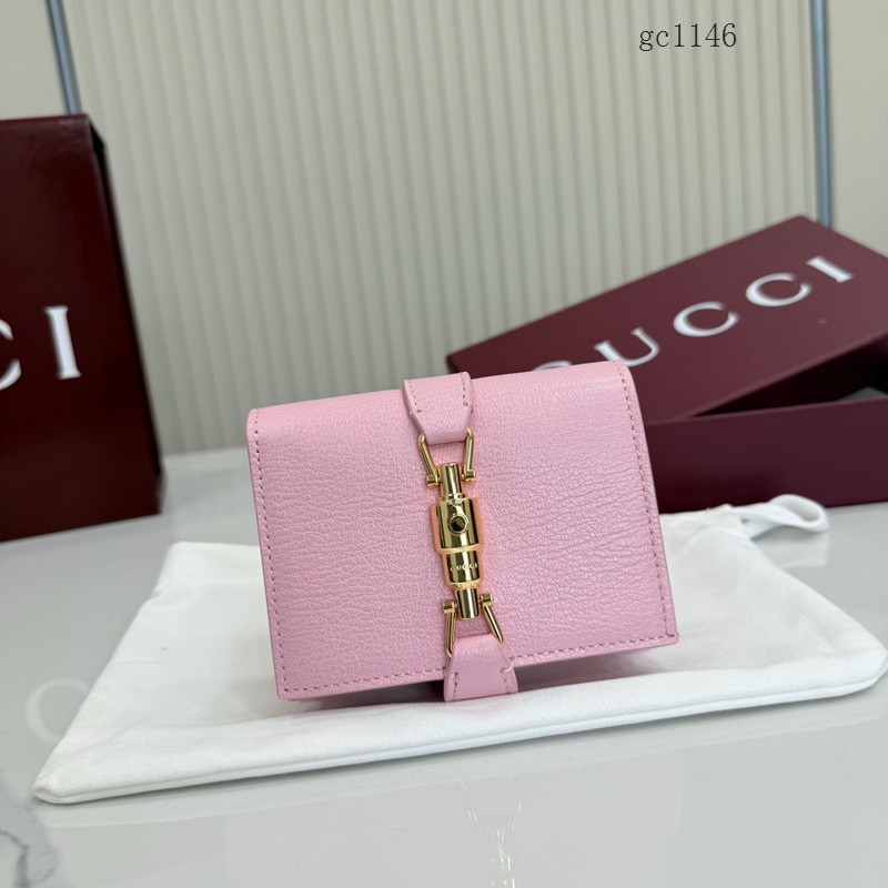 Gucci專櫃2026新款鎖扣對折錢夾 古馳Jackie1961系列女士全皮按扣錢包 867166 gc1146