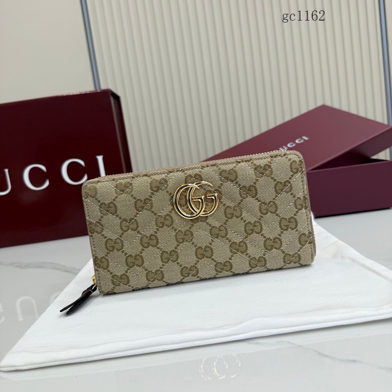Gucci專櫃雙G印花全拉鏈零錢包 古馳Generation系列帆布長款女士錢包 443123 gc1162