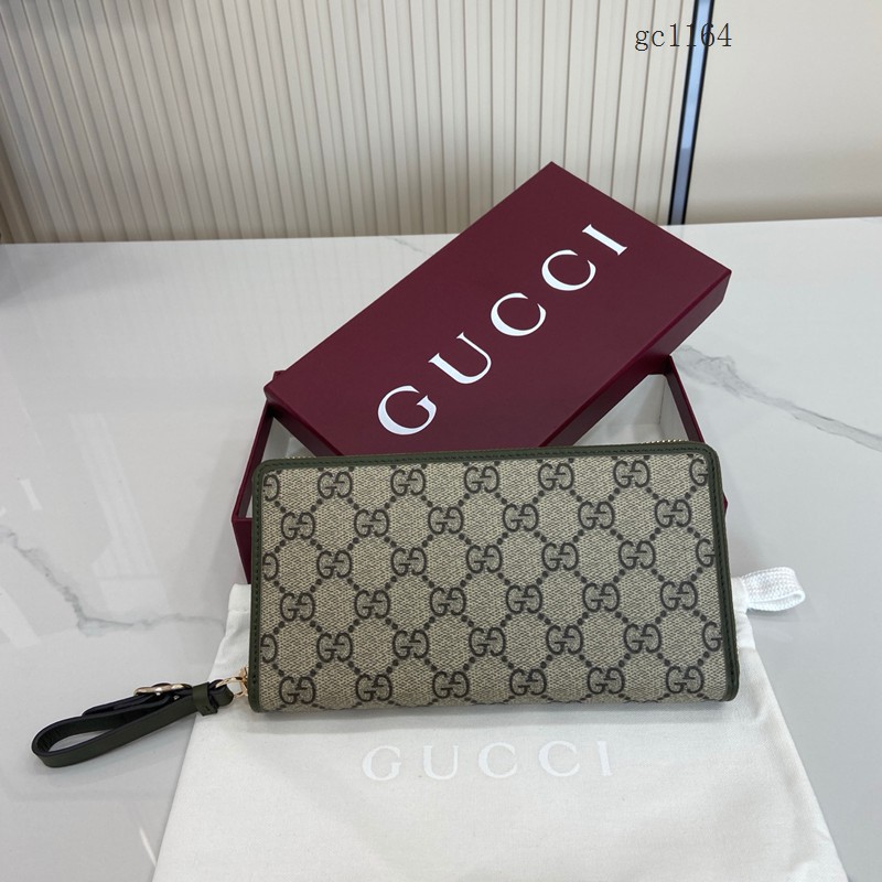 Gucci專櫃長款全拉鏈零錢包 古馳Emblem系列女士拼沙拉鏈錢包 819122 gc1164
