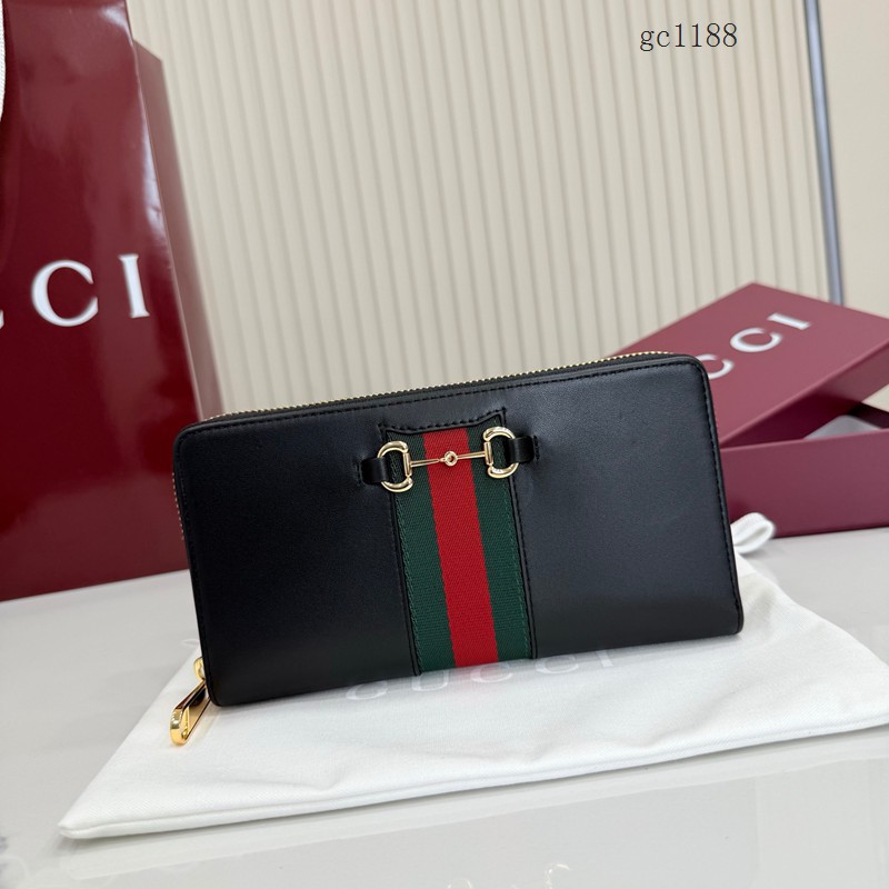 Gucci專櫃2026新款馬銜扣長款錢包 古馳經典織帶男士全拉鏈零錢包 867124 gc1188