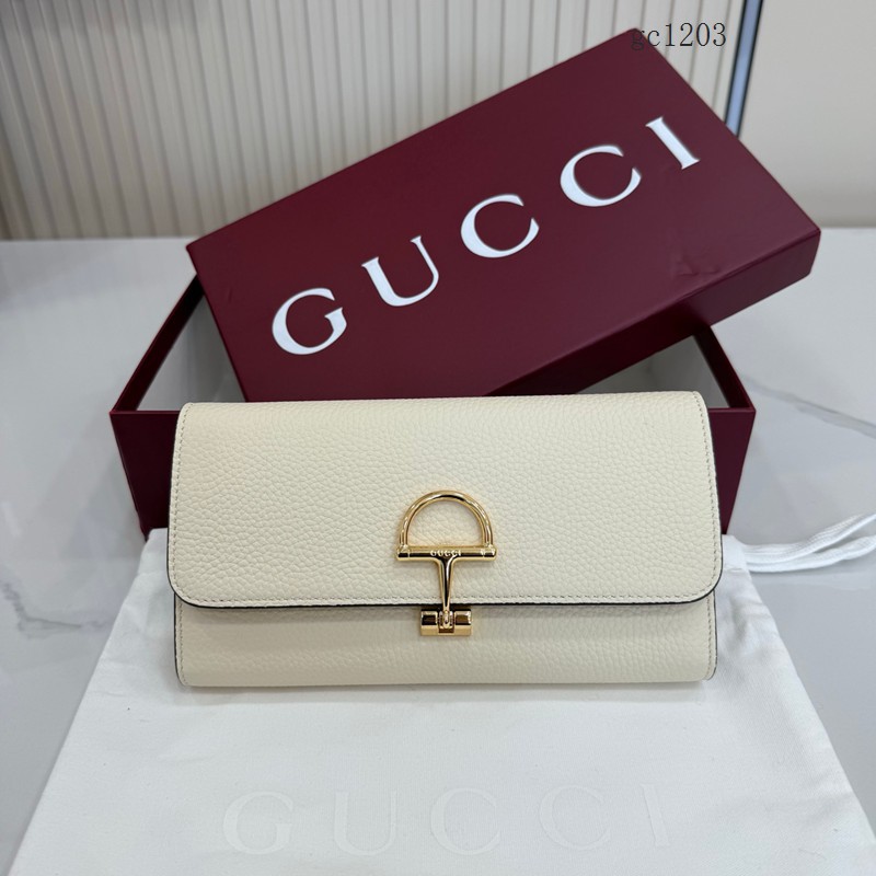 Gucci專櫃半馬銜扣長款錢包 古馳女士全皮翻蓋長款錢夾 848791 gc1203