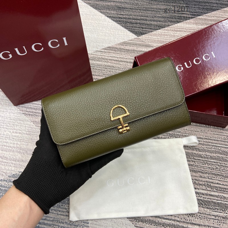 Gucci專櫃大號半馬銜扣長款錢包 古馳Softbit系列女士全皮翻蓋長款錢夾 828147 gc1207