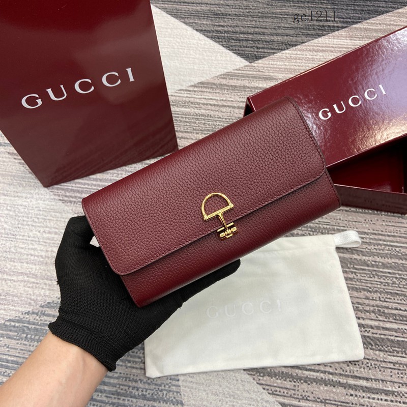 Gucci專櫃大號半馬銜扣長款錢包 古馳Softbit系列女士全皮翻蓋長款錢夾 828147 gc1211