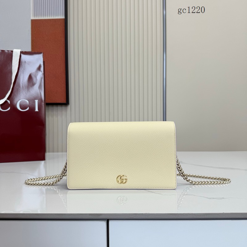 Gucci專櫃2026新款女士全皮單肩斜挎包 古馳Marmont系列翻蓋鏈條包單肩包 497985 gc1220