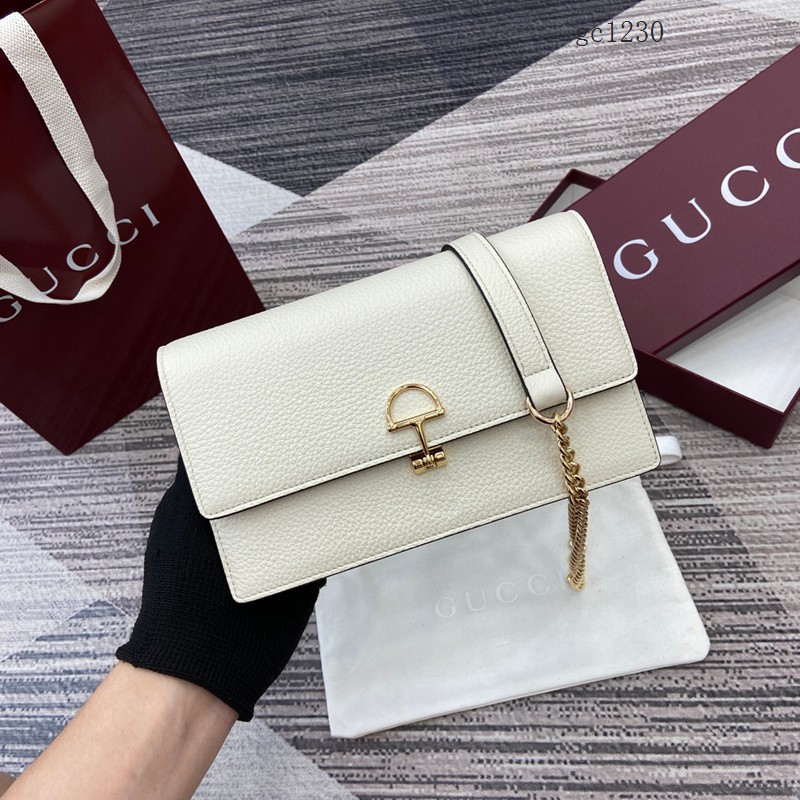 Gucci專櫃大號半馬銜扣翻蓋單肩斜挎包 古馳Softbit系列肩背包鏈條包 837373 gc1230
