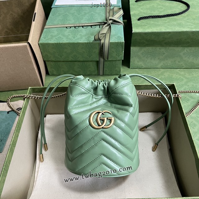 gucci專櫃新款原廠皮手袋 古馳MARMONT MATLASS迷你水桶包 jcp1060