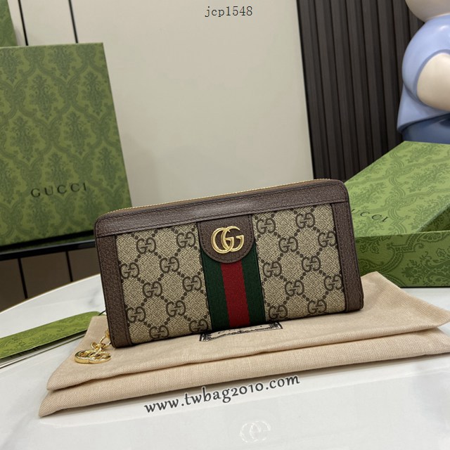 gucci專櫃新款錢包錢夾 古馳Ophidia系列GG全拉鏈式錢包 jcp1548