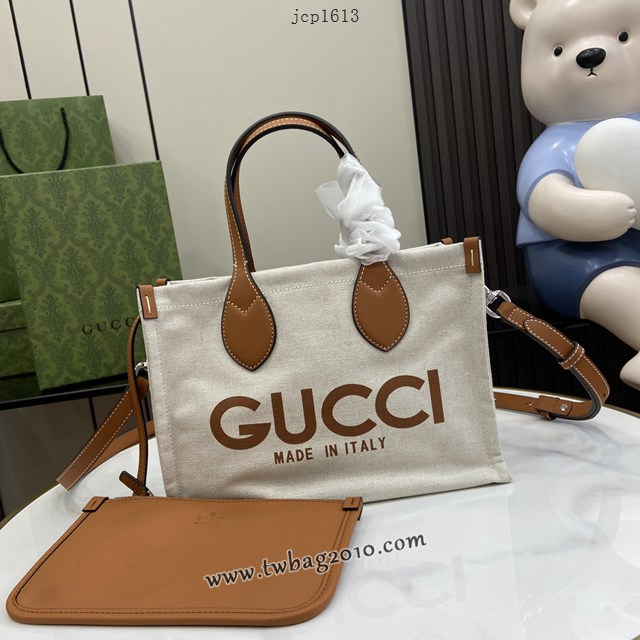 gucci專櫃2024早春系列帆布手提袋 古馳飾Gucci印花迷你托特包 jcp1613