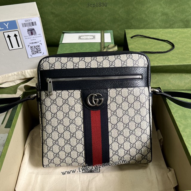 gucci專櫃新款Supreme帆布肩背包 古馳Ophidia系列GG手袋 jcp1830