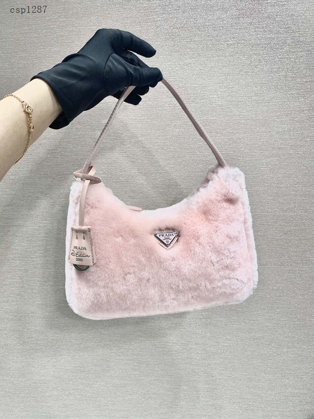 Prada專櫃新款Hobo毛毛包 款號：NE515 普拉達秋冬爆款女包腋下包 csp1297