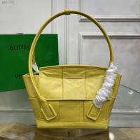 Bottega veneta高端女包 96009s小號 寶緹嘉新款Arco33油蠟皮手提包 BV經典款小牛皮arco女包  gxz1322