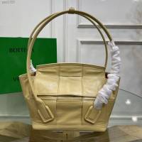 Bottega veneta高端女包 96009s小號 寶緹嘉新款Arco33油蠟皮手提包 BV經典款小牛皮arco女包  gxz1323