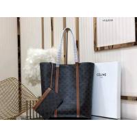 Celine專櫃2023新款老花手提托特包 194542 賽琳TRIOMPHE CANVAS標誌印花手袋 sldj2226