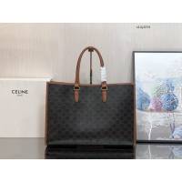 Celine專櫃2023新款手提托特包 賽琳CABAS TRIOMPHE TOTE帆布印花橫款手袋 sldj2234