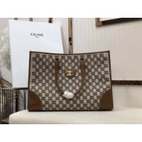 Celine專櫃2023新款手提托特包 賽琳CABAS TRIOMPHE TOTE牛仔刺繡橫款手袋 sldj2239