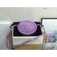 Celine專櫃2023新款經典凱旋門Logo大月餅包斜挎女包 賽琳OVAL CUIR TRIOMPHE大光滑牛皮革橢圓形手袋 sldj2262
