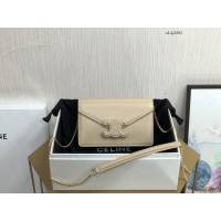 Celine專櫃2023新款CUIR TRIOMPHE斜挎女包 賽琳新品WOC鏈條皮革信封包 10J733 sldj2283