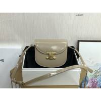 Celine專櫃2023新款凱旋門馬鞍包 賽琳TEEN BESACE TRIOMPHE亮澤牛皮革手袋 sldj2287