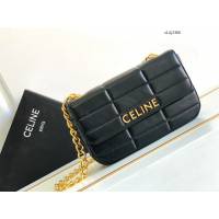 Celine專櫃2023新品絎縫鏈條羊皮斜挎包 賽琳MATELASSé MONOCHROME絎縫羊皮革鏈條肩背包 sldj2368