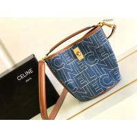 Celine專櫃2023新款Bucket 16Bag mini水桶包 賽琳195573s牛仔布水桶包 sldj2377