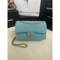 Chanel專櫃限量款Classic Flap Bag 01112布包 香奈兒CF單肩斜挎鏈條女包 djc4611