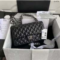 Chanel專櫃新款Classic Flap Bag A01112 香奈兒經典款CF黑色小羊皮鏈條單肩斜挎女包 djc4724