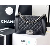 Chanel專櫃新款歐洲原廠Haas正品牛皮手袋女包 67086中號 香奈兒純原廠boy經典款鏈條包 djc4870